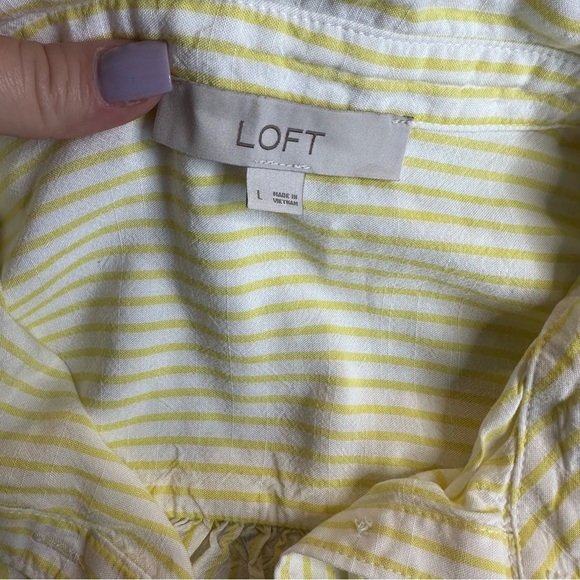 LOFT Yellow Striped Women's Top - Picture 5 of 10